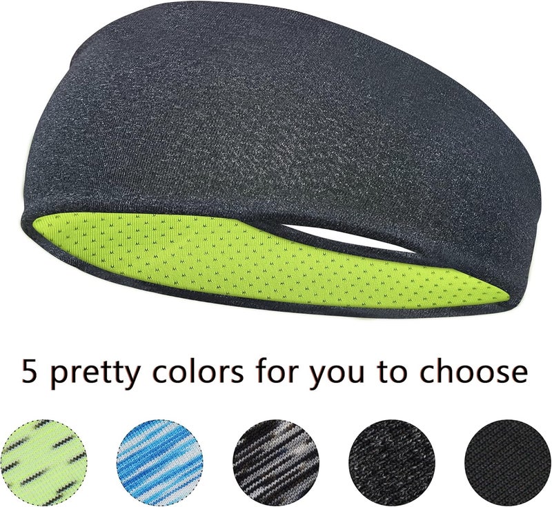 CellElection 5 Pack Sports Headband for Men, Breathable Mesh Design, Reused & Washed Mens Headband Sweat Bands for Running Yoga Fitness Workout - Image 2
